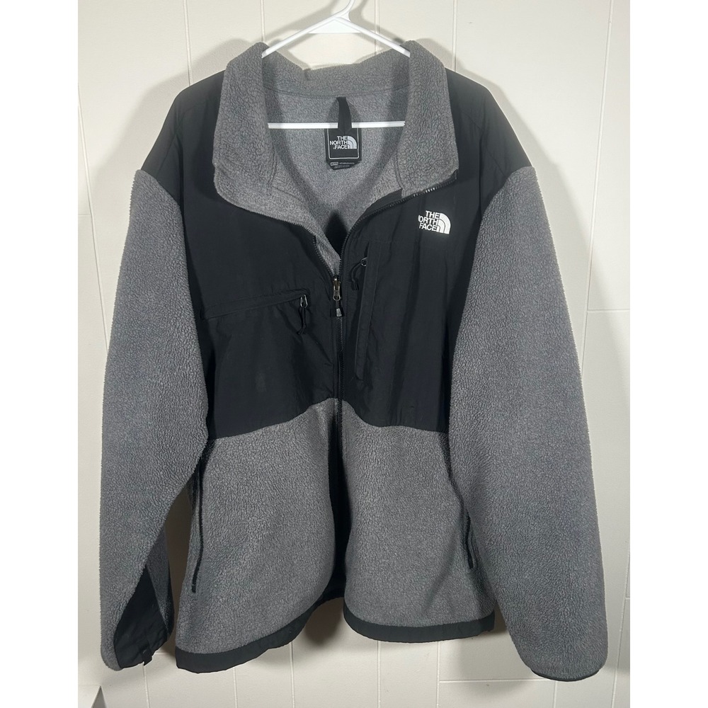 The North Face Denali Polartec Fleece Jacket Mens 3XL Grey Black Full Zip T201
